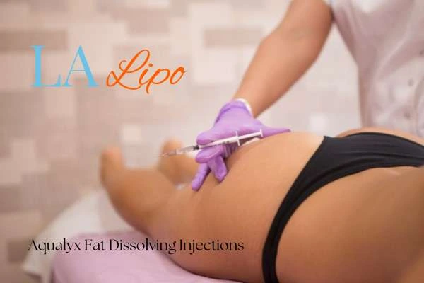 Woman having fat dissolving injections Greater London (Lambeth) on thighs