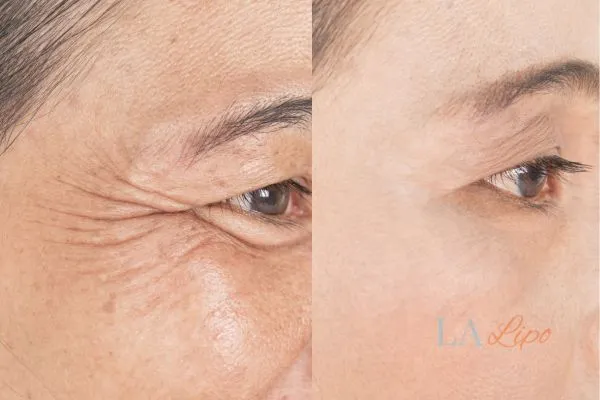 Before and after results of woman - HI-fu wrinkles reduction treatment Greater London (Lambeth)