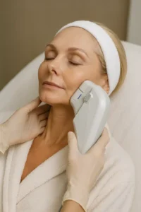 Woman receiving HIFU non surgical facelift treatment Greater London (Lambeth)