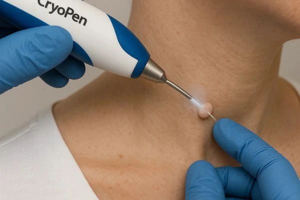 Person receiving Cryotherapy skin tag removal Greater London (Lambeth)